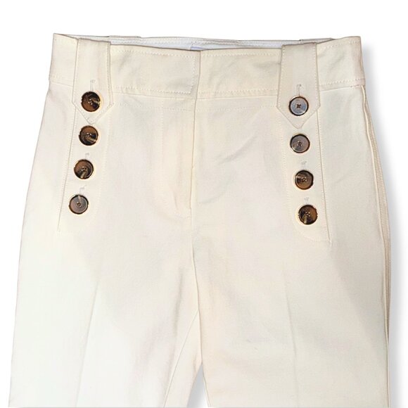 Derek Lam 10 Crosby Cream White Flare Pants Size 0 XS High Waisted Ankle Length - Picture 6 of 9